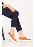 Gondol Kadın Iç Dış Hakiki Deri Günlük Sneaker als.369 Taba