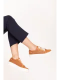Gondol Kadın Iç Dış Hakiki Deri Günlük Sneaker als.369 Taba