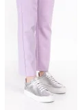 Gondol Hakiki Deri  Taş Detay Anatomik Taban Spor Ayakkabı Als.1358 Gümüş