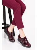 Gondol Hakiki Deri Anatomik Taban Rahat Ayakkabı esfa.4052 Bordo Croco