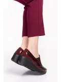 Gondol Hakiki Deri Anatomik Taban Rahat Ayakkabı esfa.4052 Bordo Croco