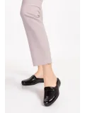 Gondol Kadın İçi Dışı Hakiki Deri Şık Ev Terliği Özl.960 Siyah Petek