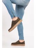 Gondol Hakiki Deri Erkek Loafer Ayakkabı src.810 Haki Nubuk