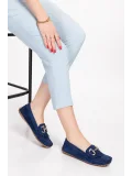 Gondol Hakiki Deri Süet Esnek Hafif Rahat Loafer sw.755 Lacivert