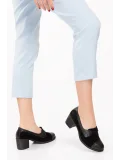 Gondol Kadın Hakiki Deri Rahat Topuklu Ayakkabı anl.7078 Siyah