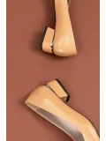 Gondol Hakiki Deri Kısa Topuklu Ayakkabı  vdt.07 Nut