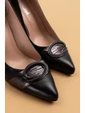 Gondol Kadın Hakiki Deri Stiletto Ayakkabı ast.6201 Siyah