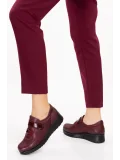 Gondol Hakiki Deri Anatomik Taban Rahat Lastik Bağcıklı Ayakkabı elnr.5805 Bordo