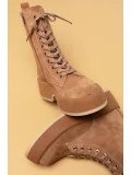 Gondol Kadın Hakiki Deri Hafif Taban Şık Bot rg.35231 Camel