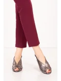 Gondol Hakiki Deri Klasik Topuklu Ayakkabı şhn.985 Platin