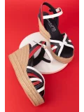 Gondol Kadın Hakiki Deri Dolgu Topuk Platform Sandalet ell.4389 Tommy
