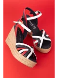 Gondol Kadın Hakiki Deri Dolgu Topuk Platform Sandalet ell.4389 Tommy