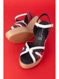 Gondol Kadın Hakiki Deri Dolgu Topuk Platform Sandalet ell.4389 Tommy