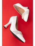Gondol Kadın Hakiki Deri Stiletto Ayakkabı ast.6201 Beyaz
