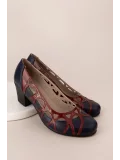 Gondol Kadın Hakiki Deri Yuvarlak Burun Topuklu Ayakkabı vdt.1640 Lacivert