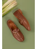 Gondol Hakiki Deri Kadın Tokalı Loafer esl.1852 Taba