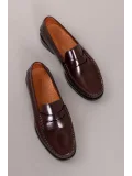 Gondol Erkek Hakiki Deri Kösele Loafer Ayakkabı ny.005 Bordo Rugan