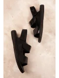 Gondol Hakiki Deri Anatomik Taban Hac Umre Erkek Sandalet kml.1222 siyah rugan