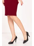 Gondol Hakiki Deri Stiletto-vdt.25 Siyah