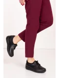 Gondol Comfort Bolle Ortopedik Deri Strech Ayakkabı at.4206 Siyah Yılan