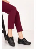 Gondol Comfort Bolle Ortopedik Deri Strech Ayakkabı at.4206 Siyah Yılan