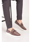 Gondol Erkek Hakiki Deri Hafif Taban Loafer Ayakkabı tx.12631 Vizon Süet