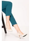 Gondol Hakiki Deri Stiletto-vdt.25 Krem