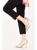Gondol Hakiki Deri Stiletto-vdt.25 Dore