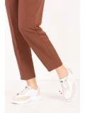 Gondol Içi Dışı Hakiki Deri Faylon Taban Hafif Spor Ayakkabı sc.1203 Beyaz - Bej
