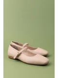Gondol Hakiki Deri Günlük Klasik Tek Bant Babet Ln.4410 Bej