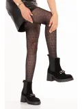 Gondol Hakiki Deri Kalın Topuklu Kauçuk Taban Şık Bot Benna Siyah Süet