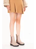 Gondol Hakiki Deri Lastikli Çekme Bot Belen Bej