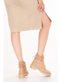 Gondol Kadın Hakiki Deri Günlük Postal Bot Whitney Bej