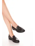 Gondol Hakiki Deri Kadın Klasik Loafer md.236 Siyah