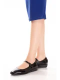 Gondol Hakiki Deri Esnek Rahat Taban Yumuşak Rahat Babet Ayakkabı alb.230 siyah rugan