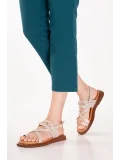 Gondol Hakiki Deri Vaketa Parmak Arası Sandalet crm.501  Vizon