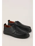 Gondol Erkek Hakiki Deri Casual Derby Ayakkabı (Moc-Toe) cz.102 Siyah
