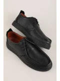 Gondol Erkek Hakiki Deri Casual Derby Ayakkabı (Moc-Toe) cz.102 Siyah