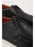Gondol Erkek Hakiki Deri Casual Derby Ayakkabı (Moc-Toe) cz.102 Siyah