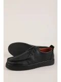 Gondol Erkek Hakiki Deri Casual Derby Ayakkabı (Moc-Toe) cz.102 Siyah