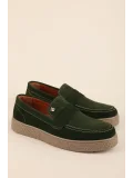 Gondol Erkek Hakiki Deri Casual Flötr Ayakkabı (Moc-Toe) cz.464 Haki