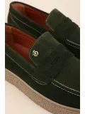 Gondol Erkek Hakiki Deri Casual Flötr Ayakkabı (Moc-Toe) cz.464 Haki