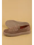 Gondol Erkek Hakiki Deri Casual Flötr Ayakkabı (Moc-Toe) cz.464 Kum