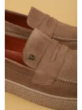 Gondol Erkek Hakiki Deri Casual Flötr Ayakkabı (Moc-Toe) cz.464 Kum
