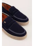 Gondol Erkek Hakiki Deri Casual Flötr Ayakkabı (Moc-Toe) cz.464 Lacivert