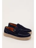 Gondol Erkek Hakiki Deri Casual Flötr Ayakkabı (Moc-Toe) cz.464 Lacivert