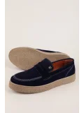 Gondol Erkek Hakiki Deri Casual Flötr Ayakkabı (Moc-Toe) cz.464 Lacivert