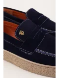 Gondol Erkek Hakiki Deri Casual Flötr Ayakkabı (Moc-Toe) cz.464 Lacivert
