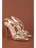 Gondol Kadın Hakiki Deri İnce Stiletto Topuklu Abiye Ayakkabı brgl.6226 Gold