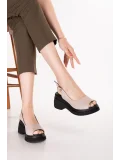 Gondol Hakiki Deri Platform Taban Sandalet pkr.64003 Buz Gri